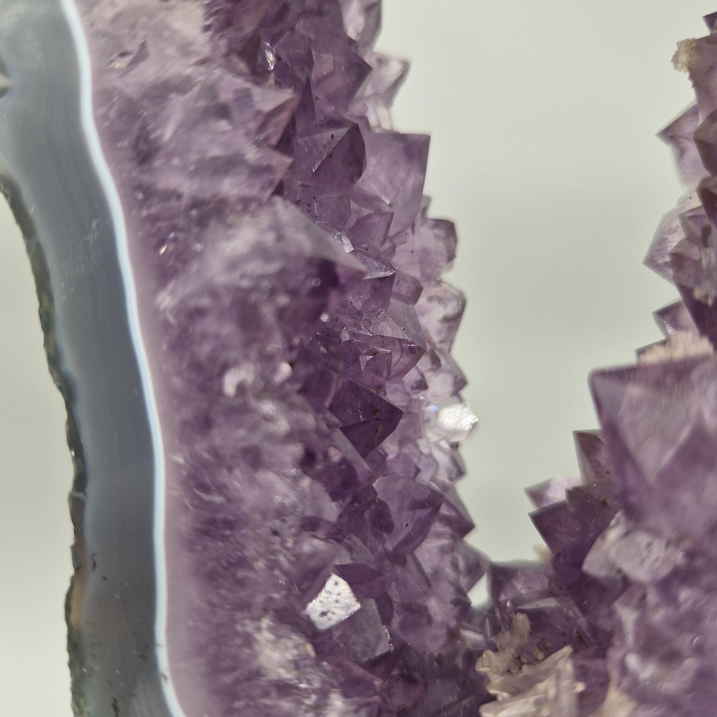 AAA+ Amethyst Portal with Blue Banded Agate | Brazil Amethyst Geode | Natural Crystal Portal Specimen | Collector Display Crystal Hoarder