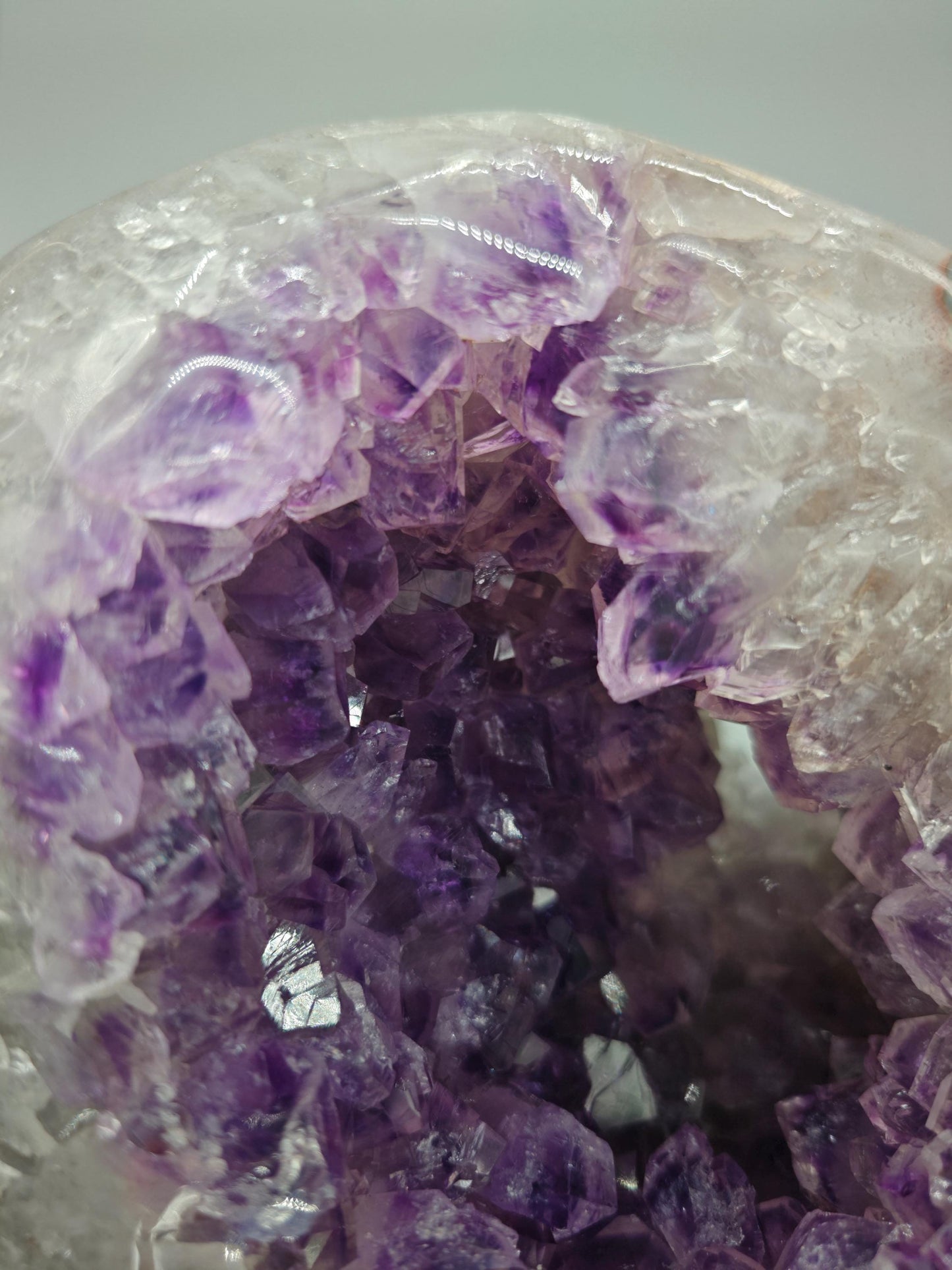 AAA+ Fully Polished Amethyst with Blue Agate - Uruguay Amethyst on Spinning Stand - 11in Crystal Display - 7.48 lbs Crystal Hoarder