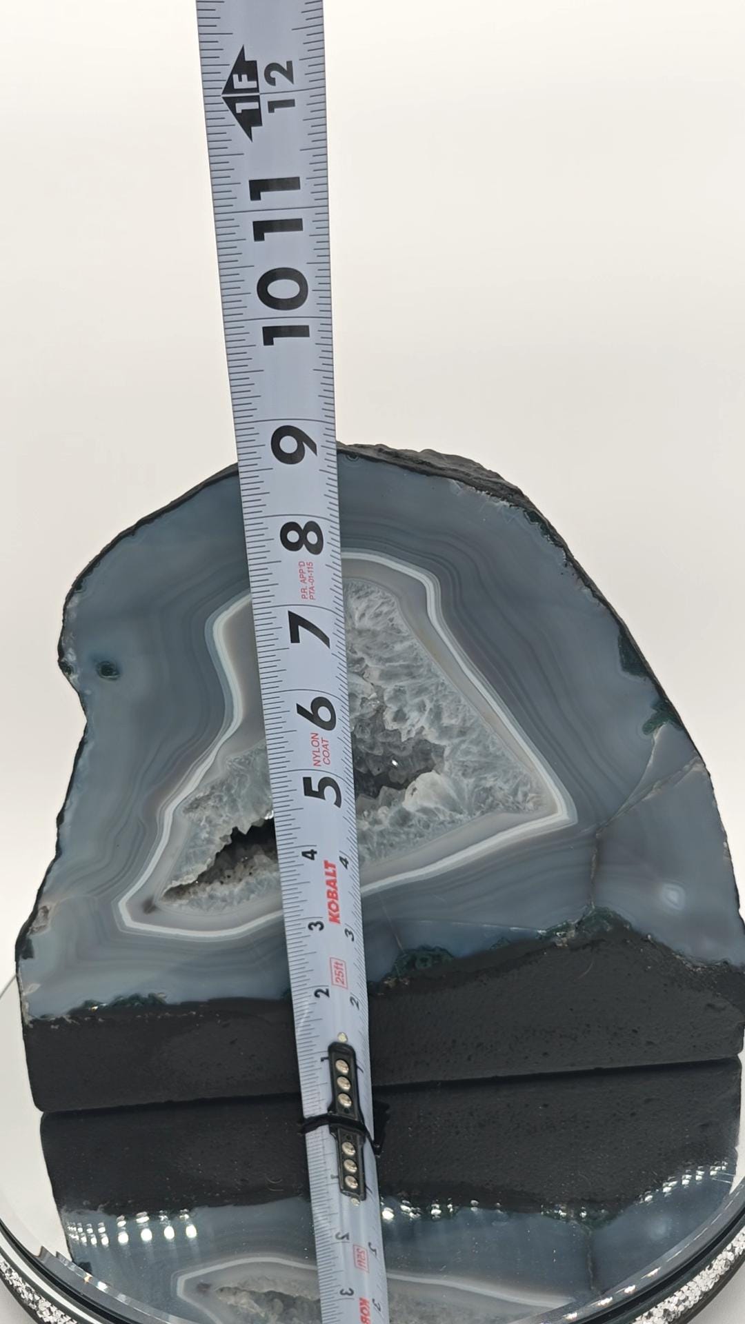 Blue Banded Agate Cathedral with Quartz - 14.53 lbs - Brazilian Agate Geode Display Crystal Hoarder
