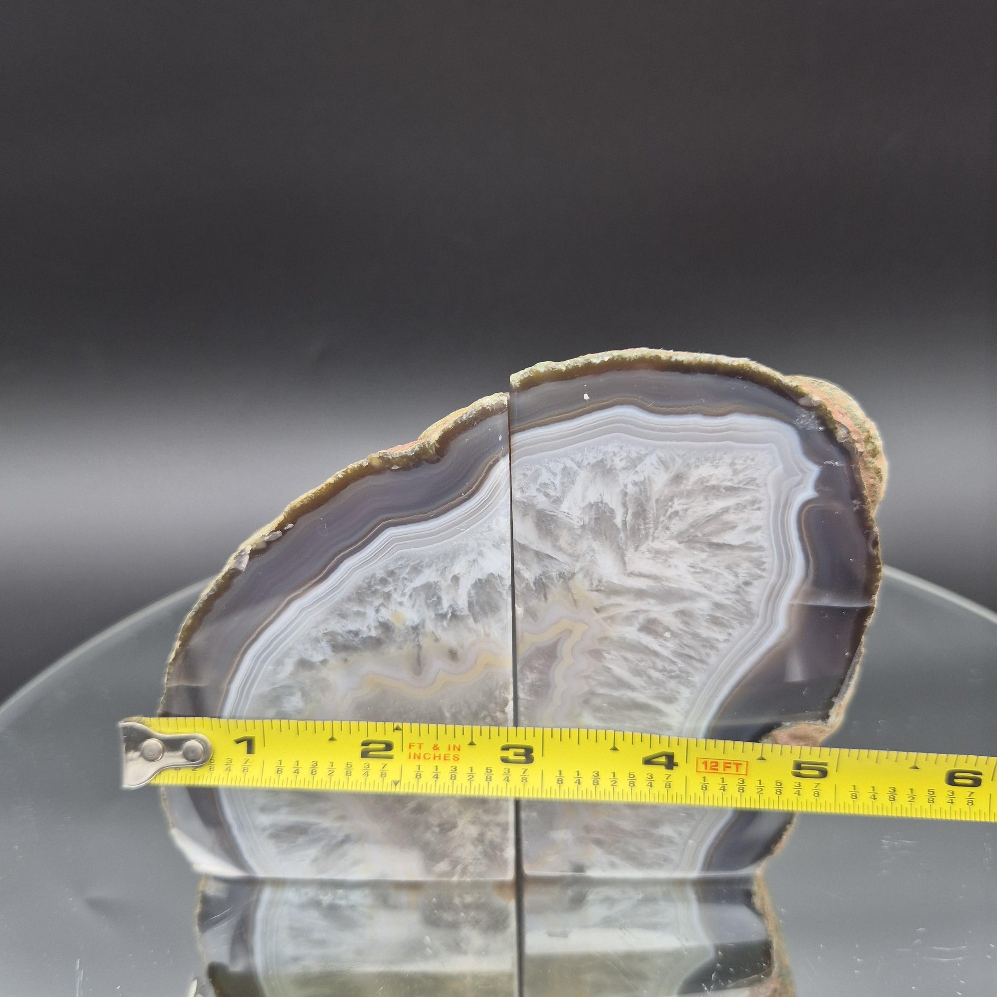 Blue Banded Agate Bookends from Brazil 3.15 lbs Crystal Hoarder