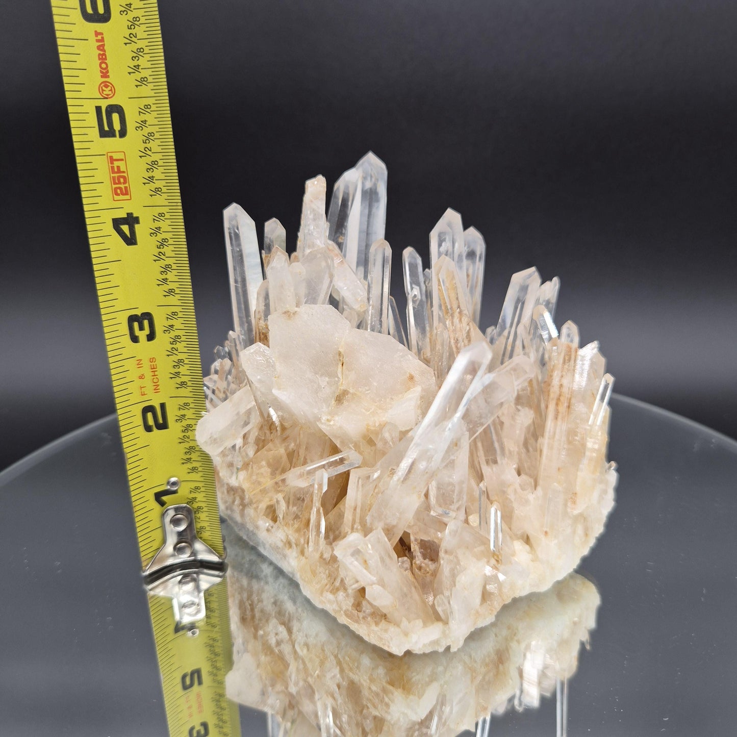 AAA+ Blue Smoke Golden Healer Starburst Lemurian Needle Cluster - Colombia 1.7 lbs, 5 x 4in Crystal Hoarder