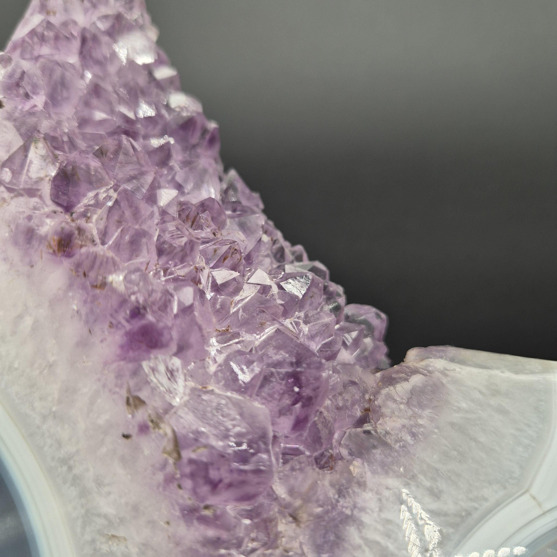 Amethyst with Blue Banded Agate on Stand Brazil 10x6x2 4.06 lbs Crystal Hoarder