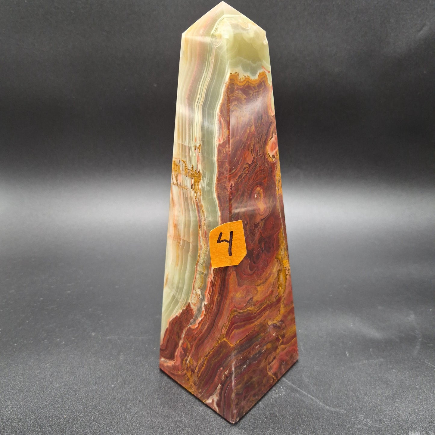 10 inch Polished Green Onyx Tower | Natural Onyx Crystal Point | Green Stone Decor | 4 Available | 4.5lbs Crystal Hoarder