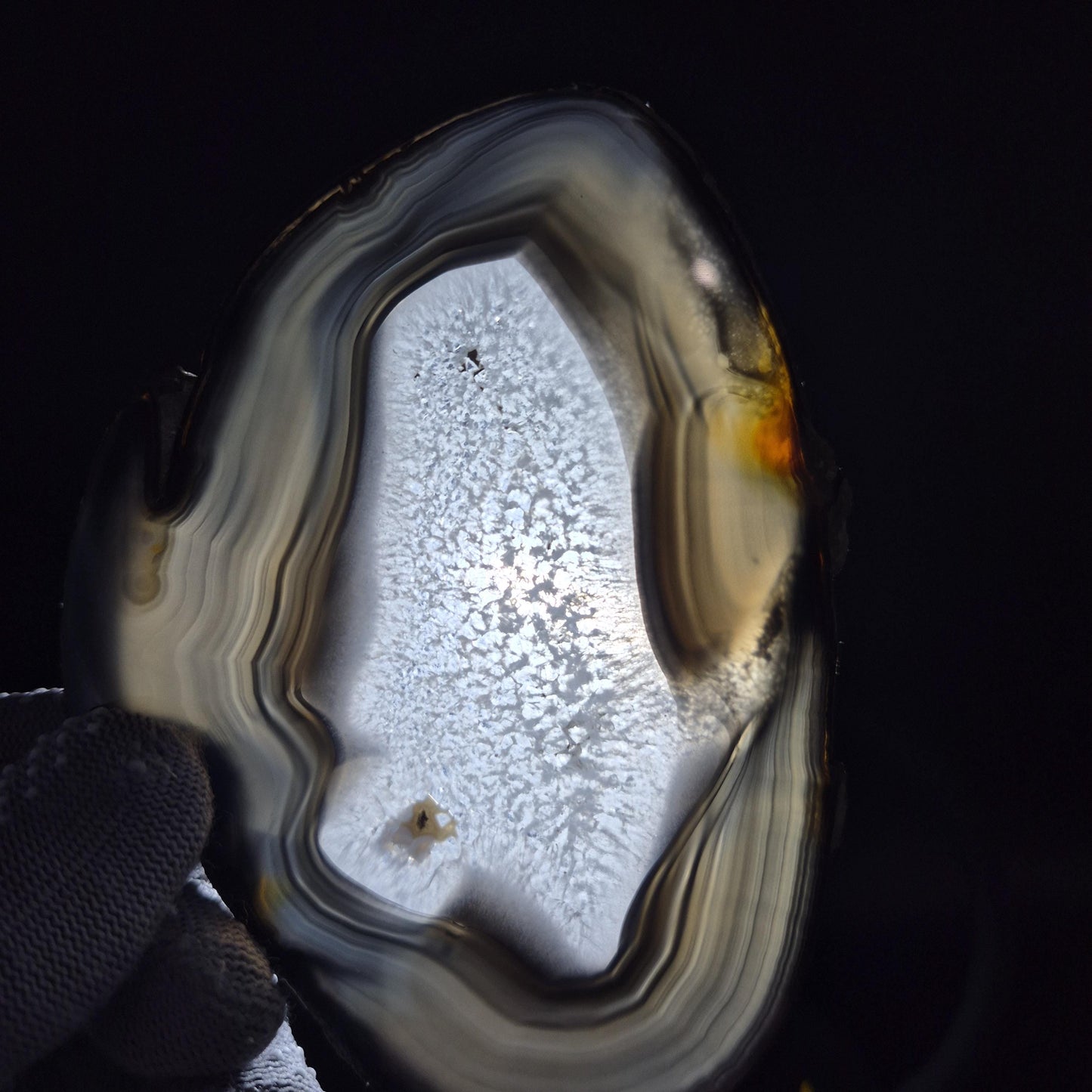 AAA+ Translucent Agate Slices with Quartz - Brazil | Set of 5 | 5x3in Natural Druzy | 1.04 lbs Crystal Hoarder