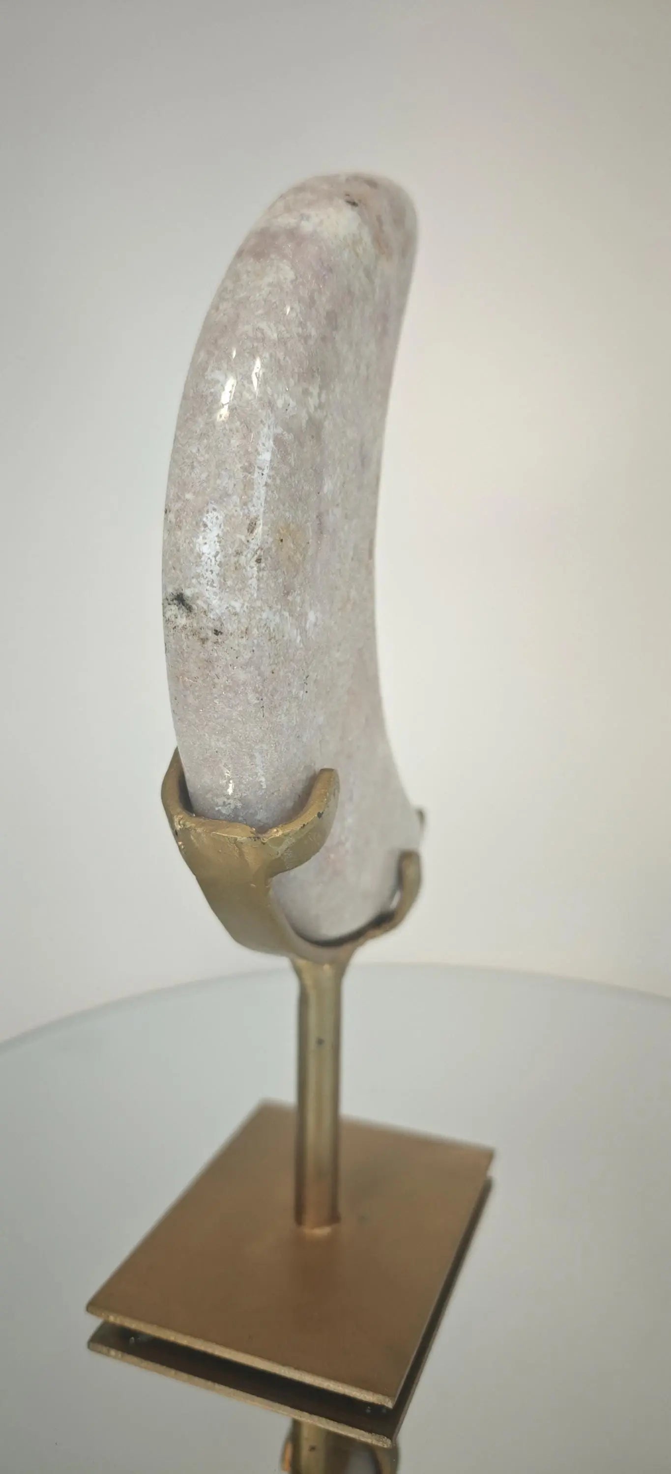 Pink Amethyst Moon with Druzy on Stand - Product of Brazil Crystal Hoarder