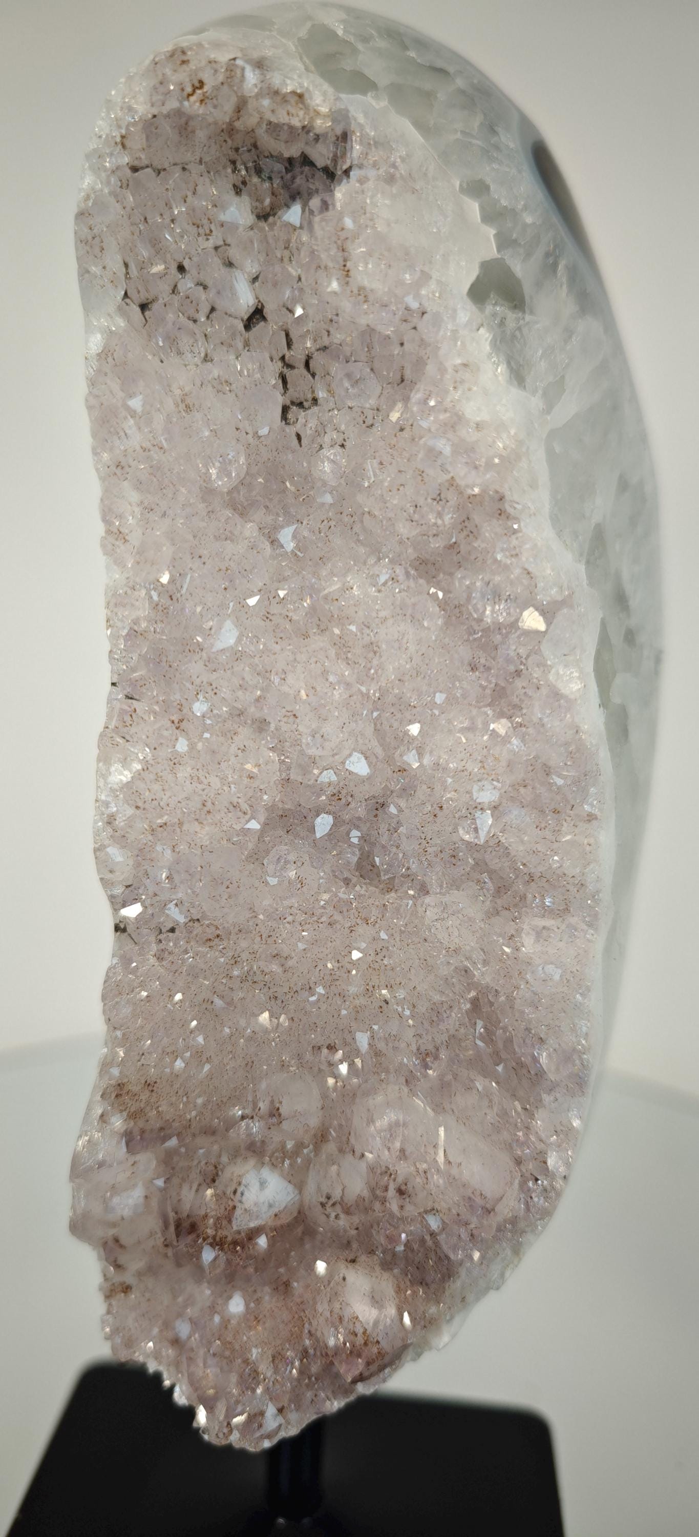 Druzy Lavender Amethyst with Blue Banded Agate and Stalactite - Brazil Crystal Hoarder