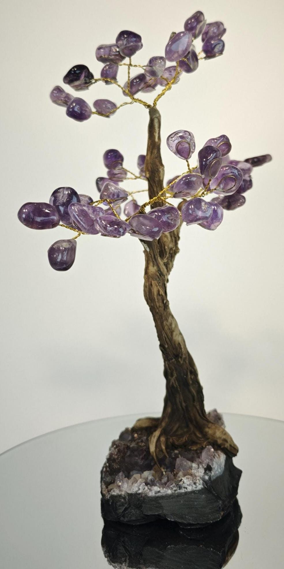 Amethyst Crystal Gemstone Bonsai Tree on Amethyst Base 12in - Product of Brazil Crystal Hoarder