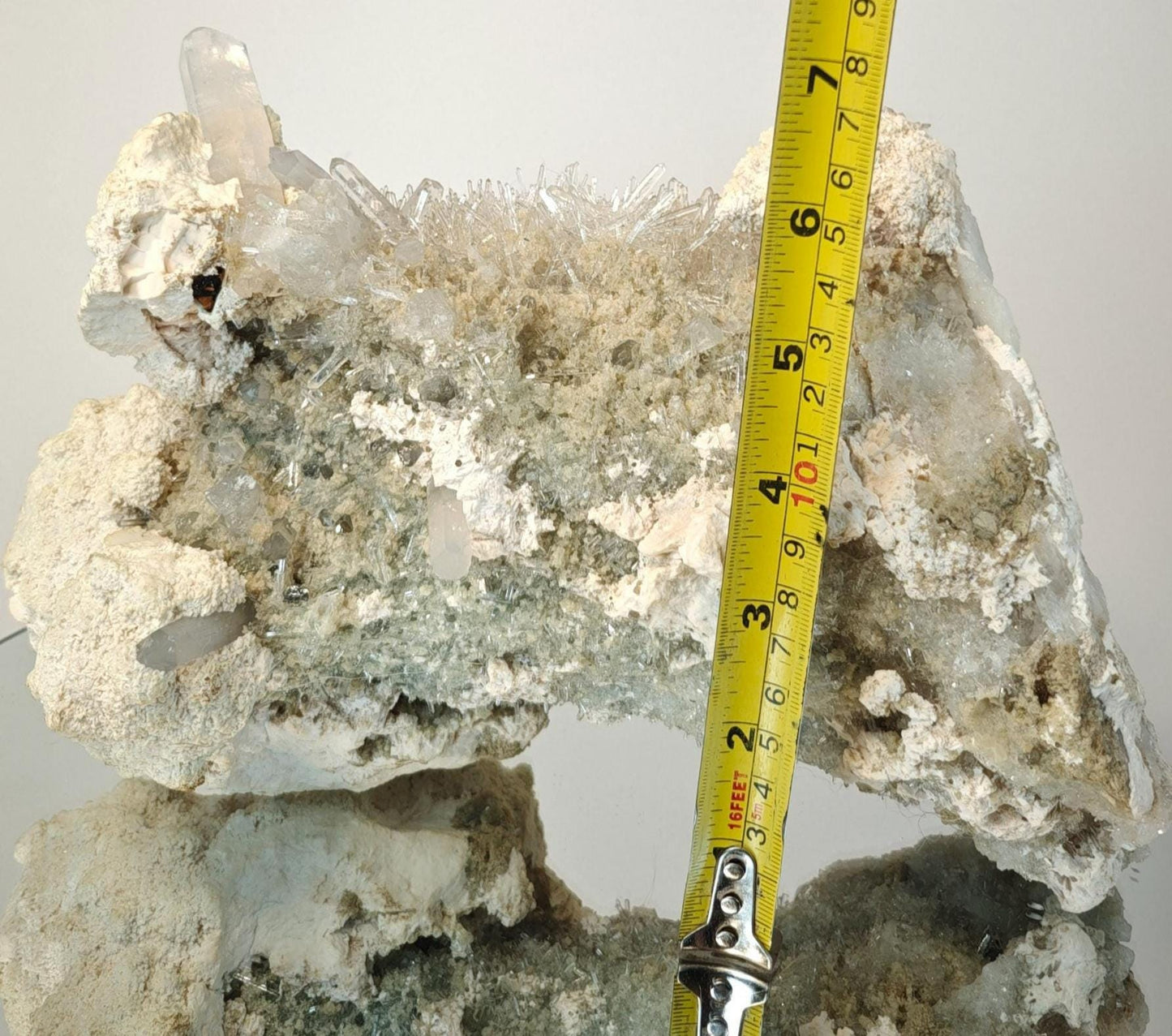 Water Clear Lemurian Quartz with Botryoidal Barite Albite & Chlorite - Colombia Crystal Hoarder