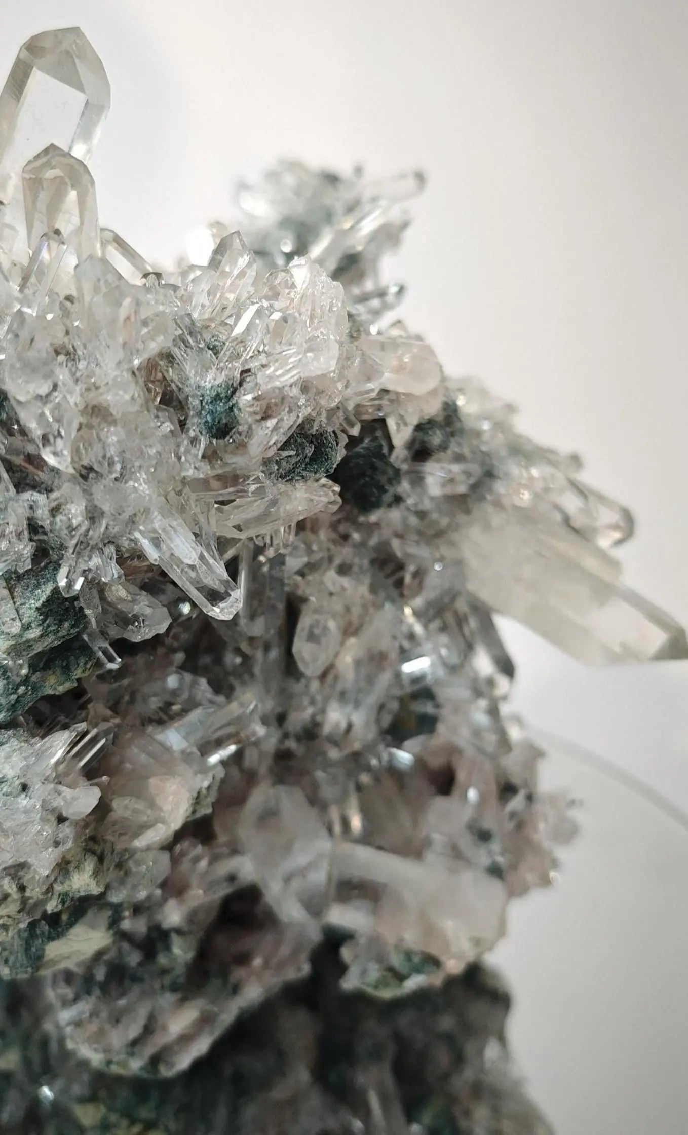 Crystalline Pink Lemurian Quartz with Chlorite and Fuchsite - Amazing Show Piece Crystal Hoarder