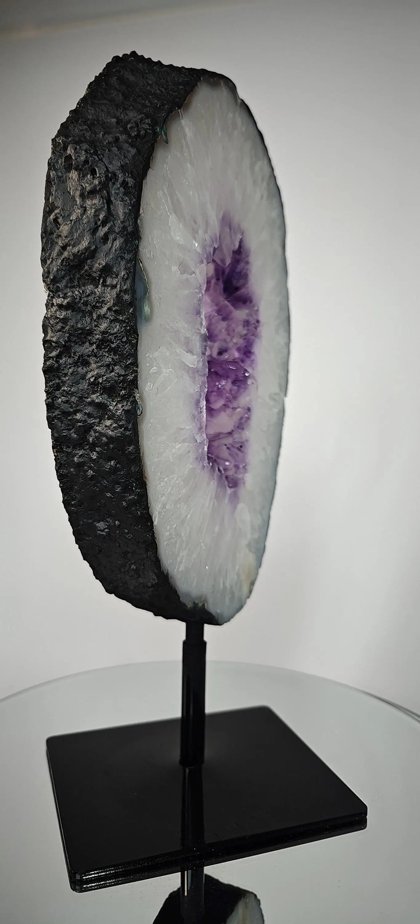 Amethyst Portal with Calcite and Stalactite Eye - Product of Brazil Crystal Hoarder
