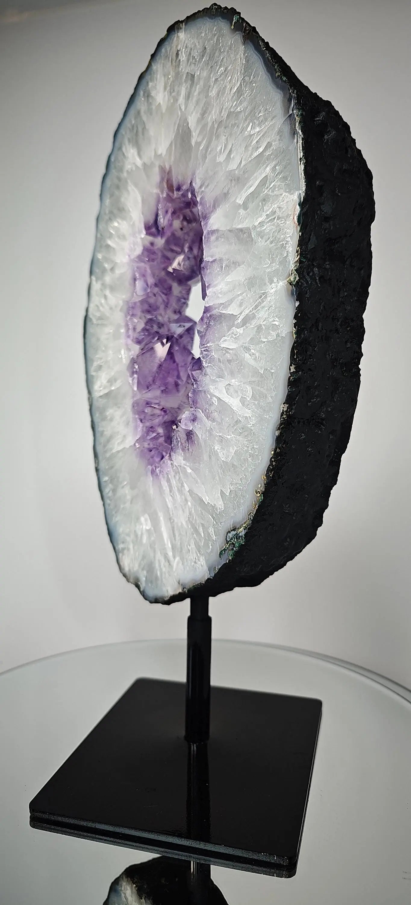 Amethyst Portal with Calcite and Stalactite Eye - Product of Brazil Crystal Hoarder