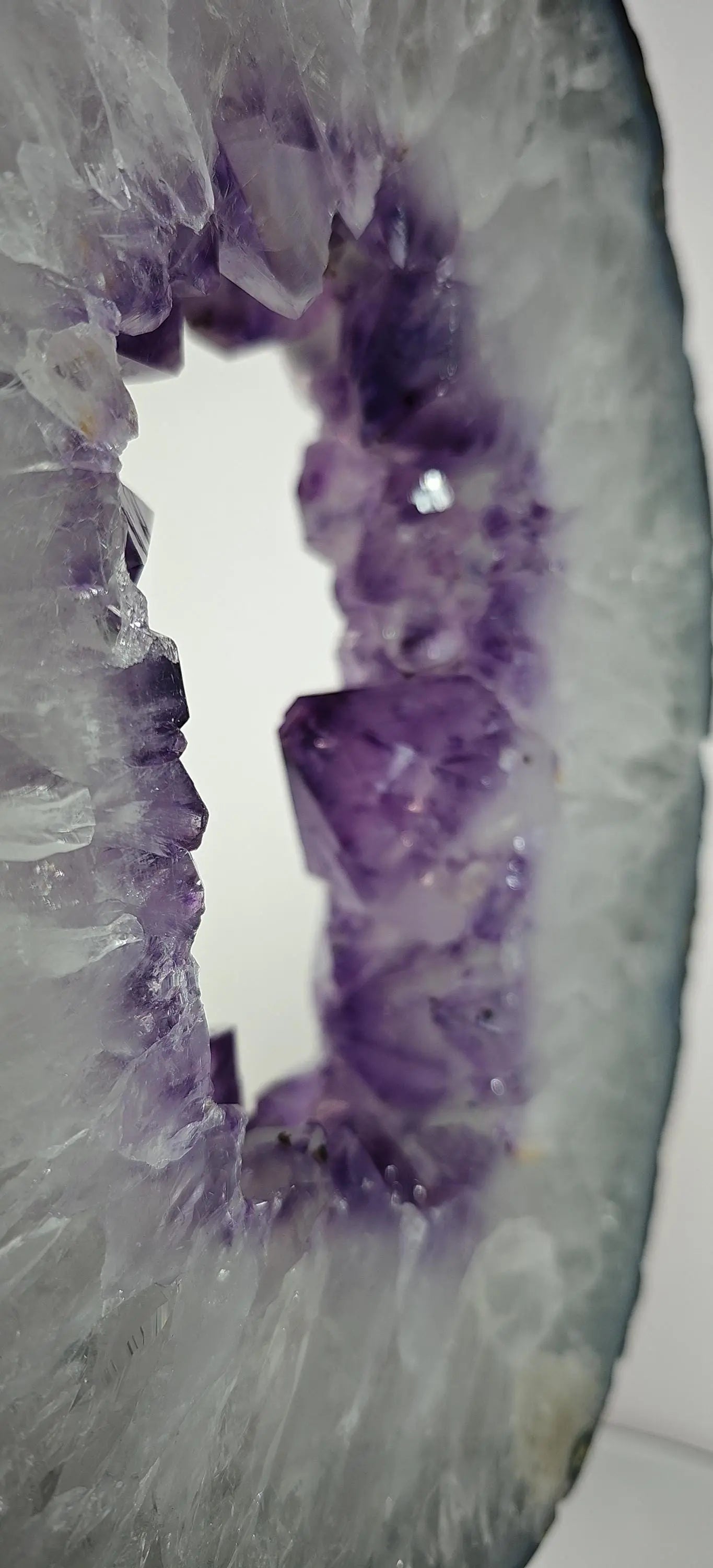 Amethyst Portal with Calcite and Stalactite Eye - Product of Brazil Crystal Hoarder
