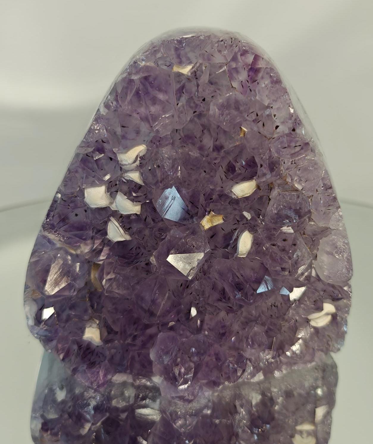 Amethyst Crystal with Blue Banded Agate and Calcite Crystal Hoarder