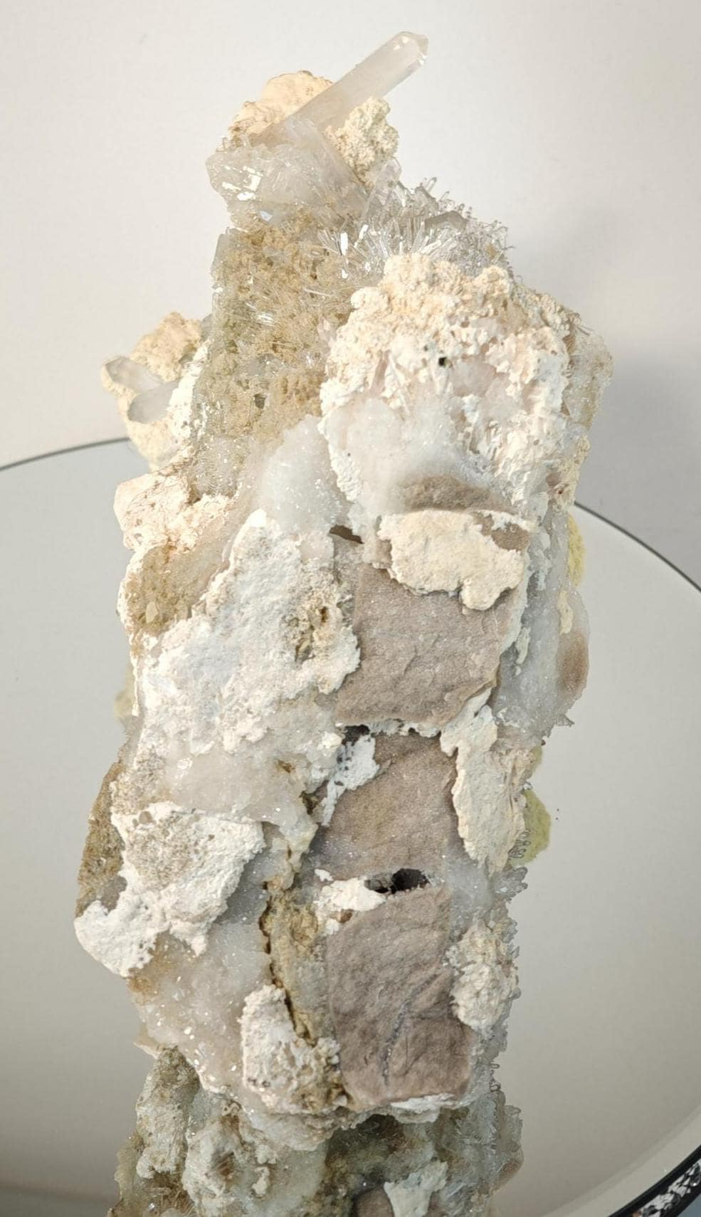 Water Clear Lemurian Quartz with Botryoidal Barite Albite & Chlorite - Colombia Crystal Hoarder