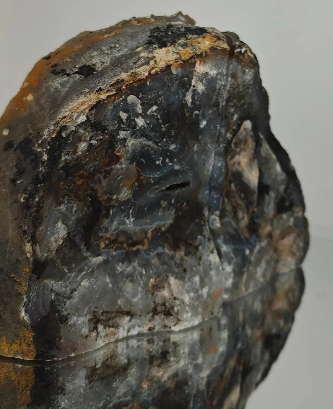 Genuine Druzy Blue Banded Agate Geode Bookends - Product of Brazil Crystal Hoarder