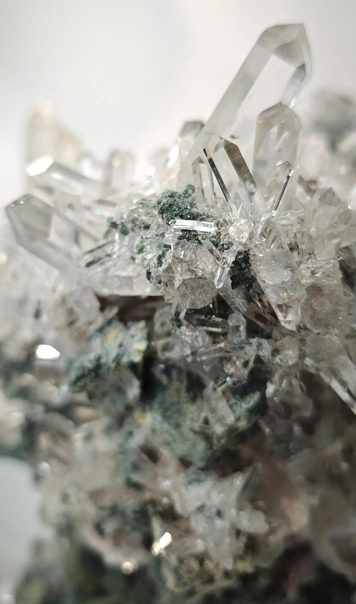 Crystalline Pink Lemurian Quartz with Chlorite and Fuchsite - Amazing Show Piece Crystal Hoarder
