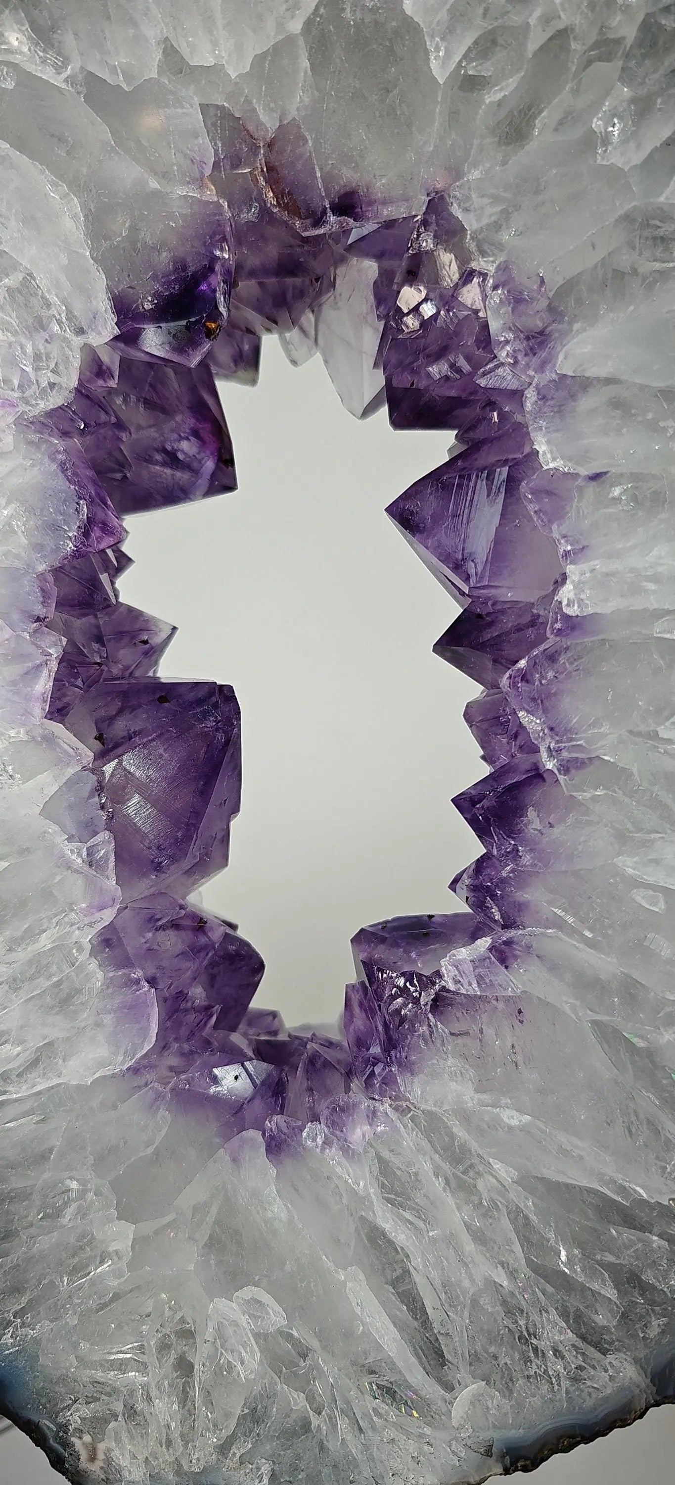 Amethyst Portal with Calcite and Stalactite Eye - Product of Brazil Crystal Hoarder