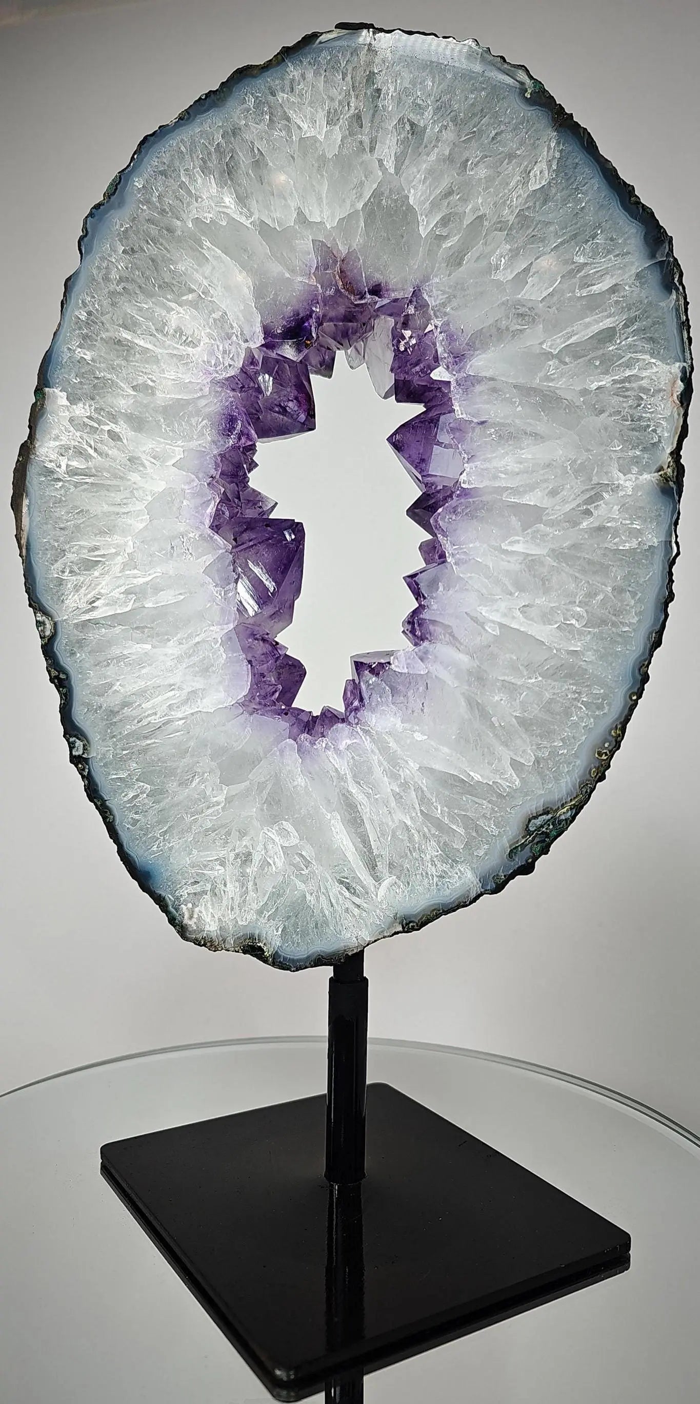 Amethyst Portal with Calcite and Stalactite Eye - Product of Brazil Crystal Hoarder