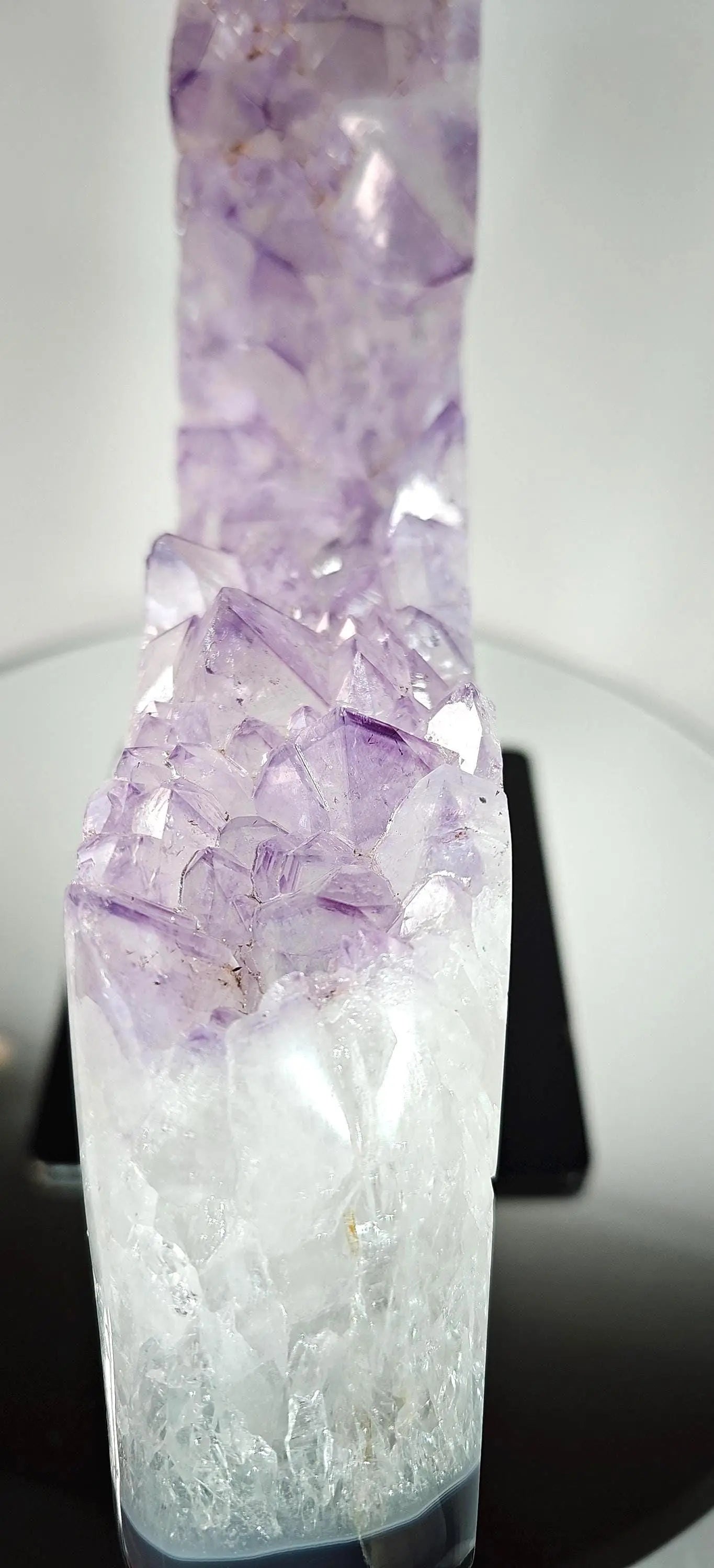 Beautiful Amethyst Half Moon on Stand - Product of Brazil Crystal Hoarder