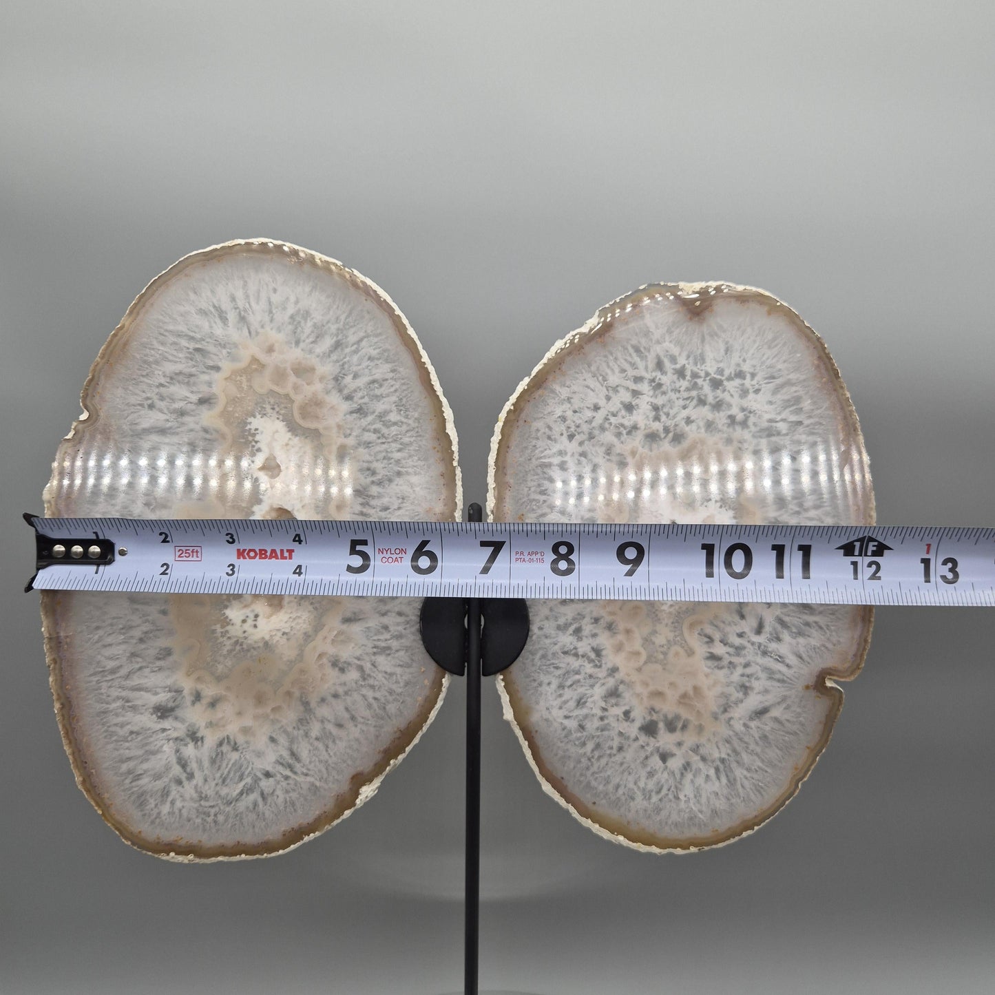 Extra Large Agate Butterfly Wings with Druzy - Backlit Brazilian Agate Display - 18in Crystal Wings Statement Piece - 4.32 lbs Crystal Hoarder