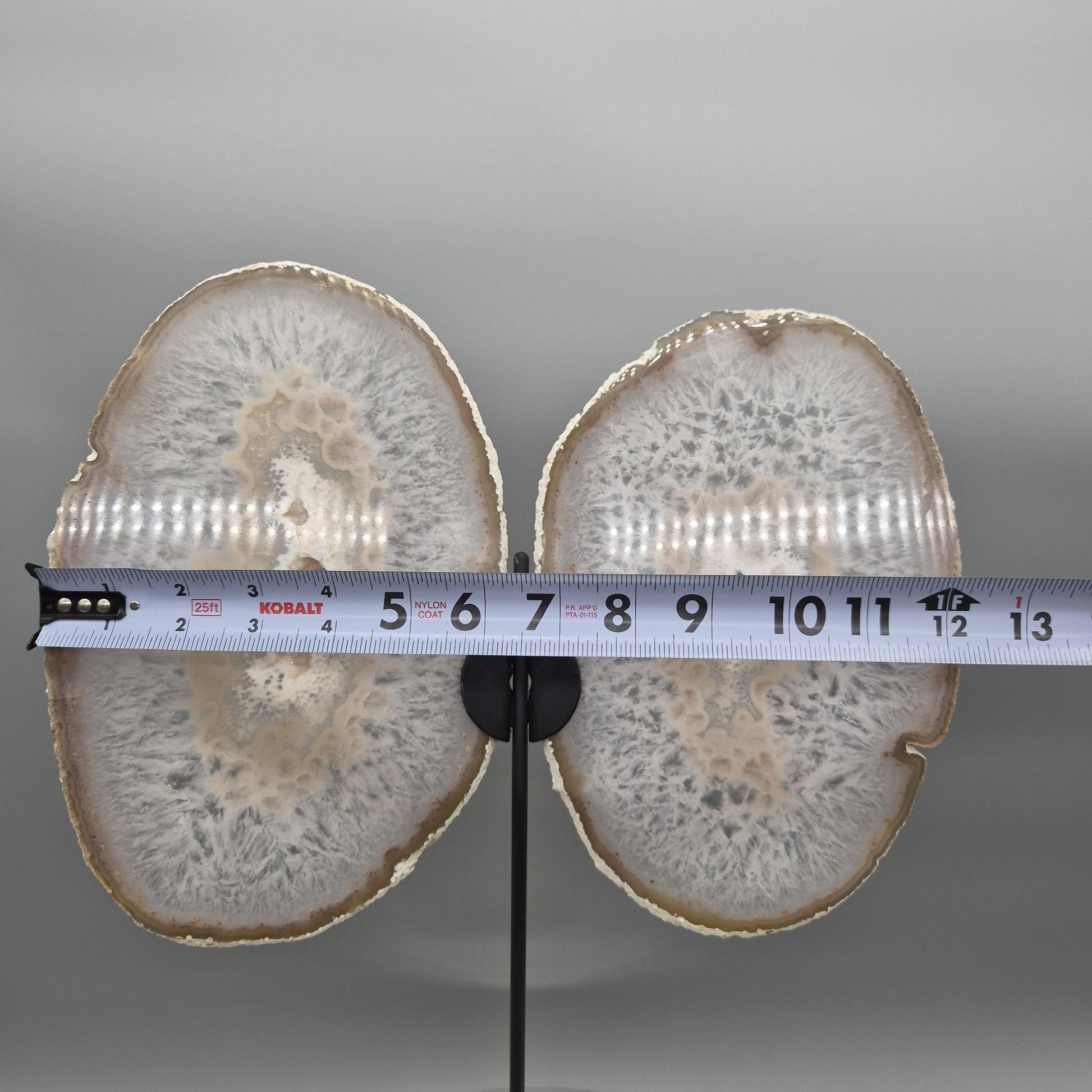 Extra Large Agate Butterfly Wings with Druzy - Backlit Brazilian Agate Display - 18in Crystal Wings Statement Piece - 4.32 lbs Crystal Hoarder