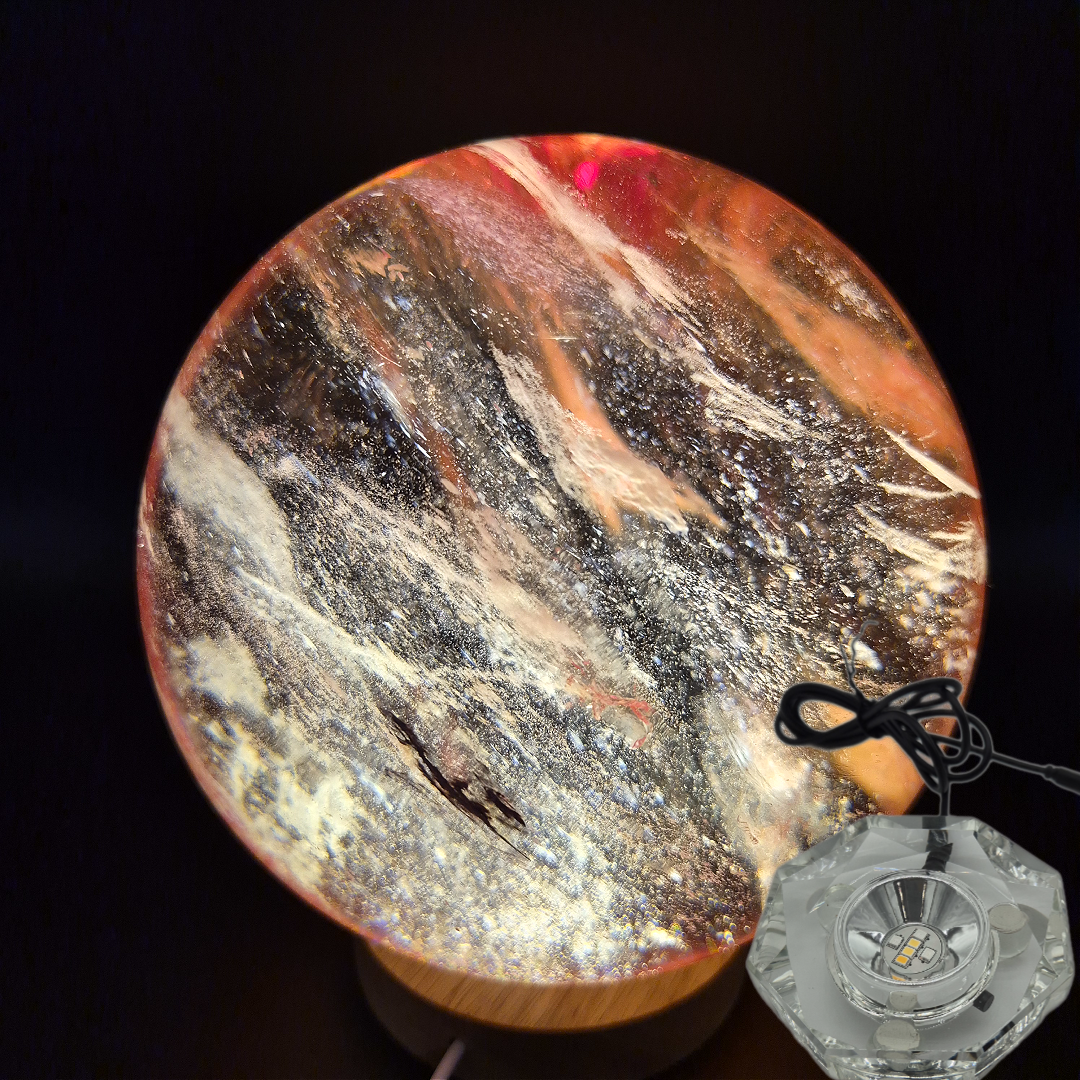 12.65 lbs - 6.5in (165mm) Huge AAA+ Red Smelt Quartz Sphere  Crystal Ball - Deep Red Glass Sphere - Optional LED Light Base Crystal Hoarder