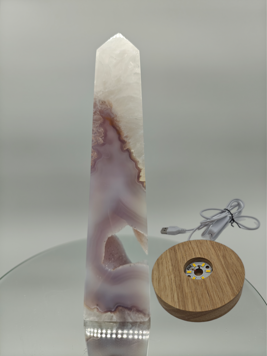 One-of-a-Kind Druzy Agate Tower - Floating Cutout Formation | Natural Crystal Point | 2.34 lbs | Optional Lighted Display Base Crystal Hoarder